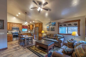 TV, fireplace, offices