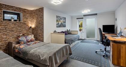 Appartement de vacances 'Fewo Am Wiesbachtal' avec jardin privé et Wi-Fi