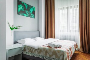 Căn hộ dành cho gia đình, ban công, quang cảnh thành phố | 2 phòng ng  ủ, màn/rèm cản sáng, phòng cách âm 