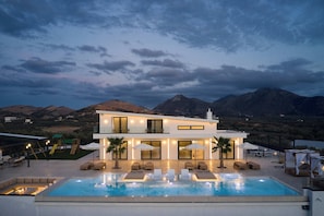 Outdoor pool, a heated pool - Liodentra Villa, Sports & Wellness with 120m² Pool (CP48+V48 Geropotamos, Greece)