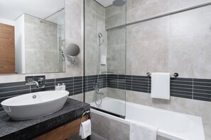 Eco-friendly toiletries, hair dryer, bathrobes, slippers