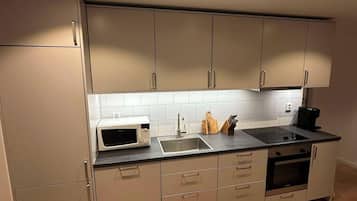 Apartment | Private kitchen | Fridge, microwave, oven, electric kettle