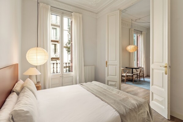 Premium Apartment, 3 Bedrooms | Down comforters, laptop workspace, blackout drapes, iron/ironing board