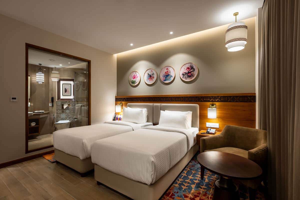 Klassieke kamer | Lakens van Egyptisch katoen, luxe beddengoed, een minibar