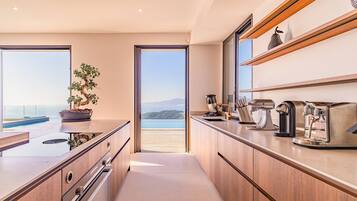 Fridge, cookware/dishes/utensils