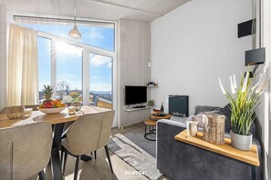 TV, fireplace, DVD player, stereo