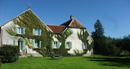 Historic house with guest rooms and enclosed park in Choye