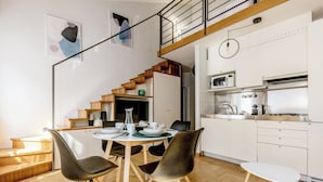Leilighet | Eget kjøkken | Kaffetrakter/tekoker, kjøleskap, mikrobølgeovn og ovn