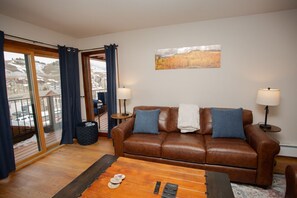 Smart TV, fireplace, stereo