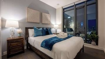 2 bedrooms, iron/ironing board, travel crib, WiFi