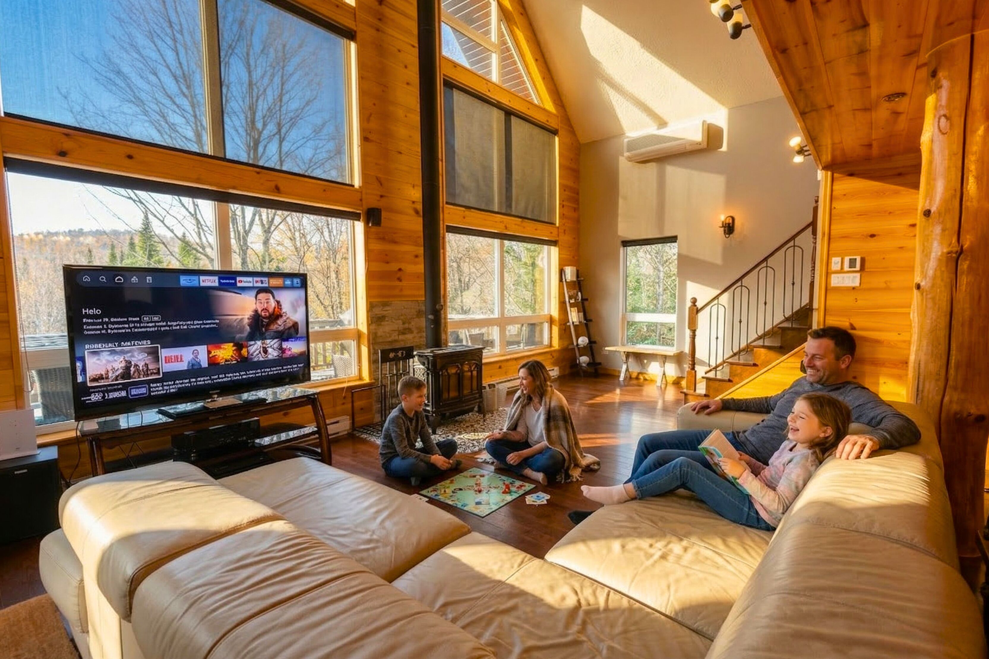 Fernseher, Kamin