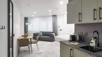 Studio with Sofa Bed Wheelchair Access | Private kitchen | Fridge, microwave, stovetop, espresso maker