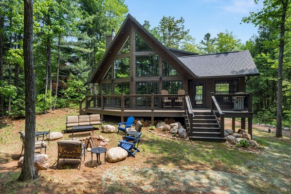 Terrace/patio - Near Groomed Trails, Peaceful Setting, Fireplace, High Ceilings with Windows (Lac du Flambeau)