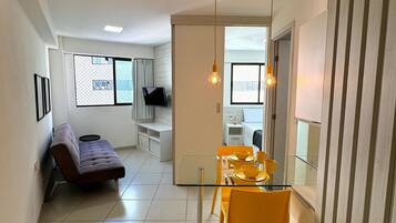 Apartamento | 1 quarto, cortinas blackout, ferros/tábuas de passar roupa