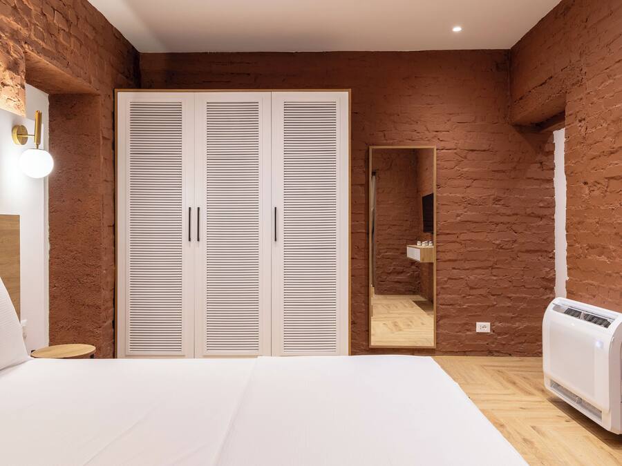 Leilighet – standard, kjøkken | Italienske Frette-laken, sengetøy av topp kvalitet og memory foam-senger