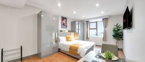 Apartemen | 1 kamar tidur, Wi-Fi gratis, dan seprai linen