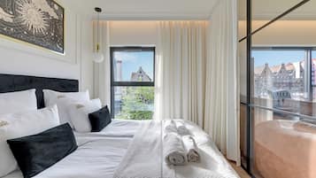 Departamento superior | 1 habitación, ropa de cama hipoalergénica y decoración personalizada