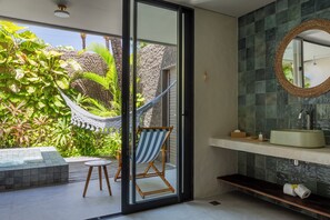 Superior Double Room, 1 King Bed, Private Pool, Garden View | Bathroom | Shower, designer toiletries, hair dryer, bathrobes - Saline Taíba Boutique Beach Hotel (São Gonçalo do Amarante)