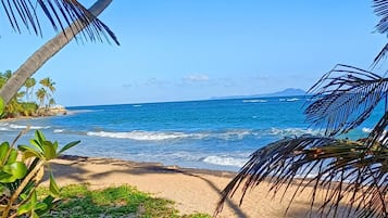 On the beach, beach towels, scuba diving, windsurfing