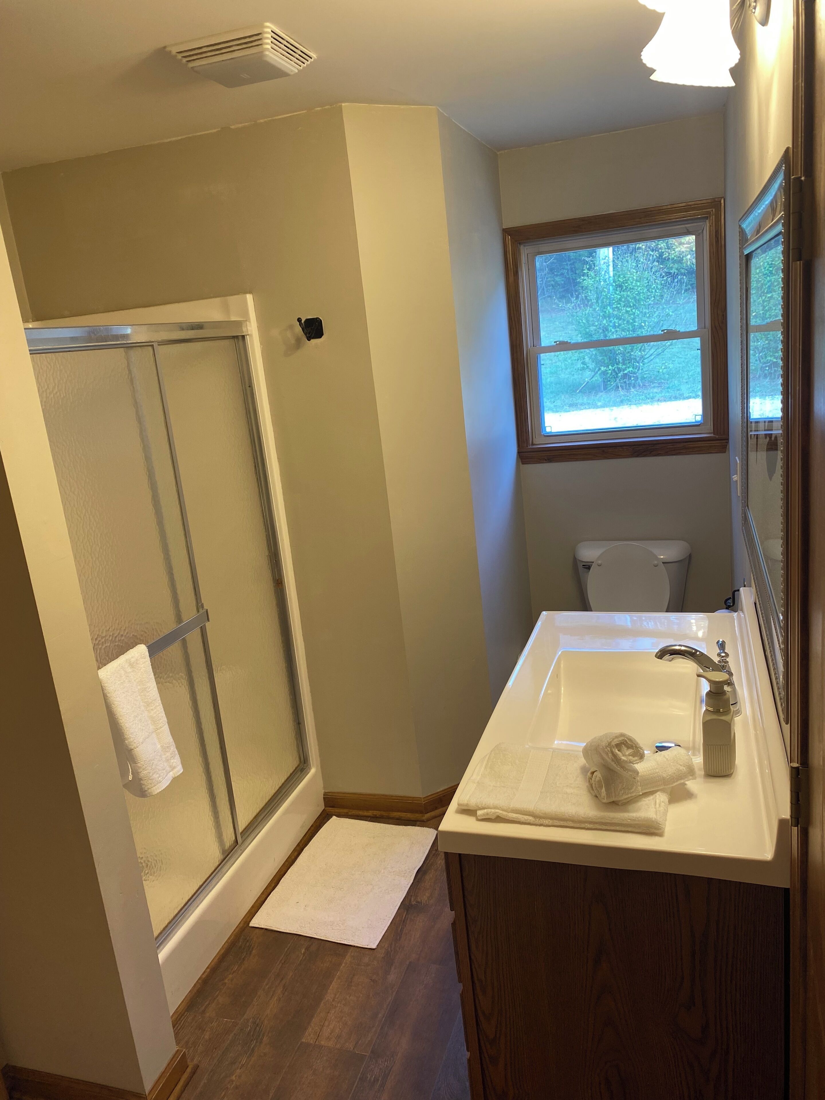 Dusche, Whirlpool, Handtücher, Seife