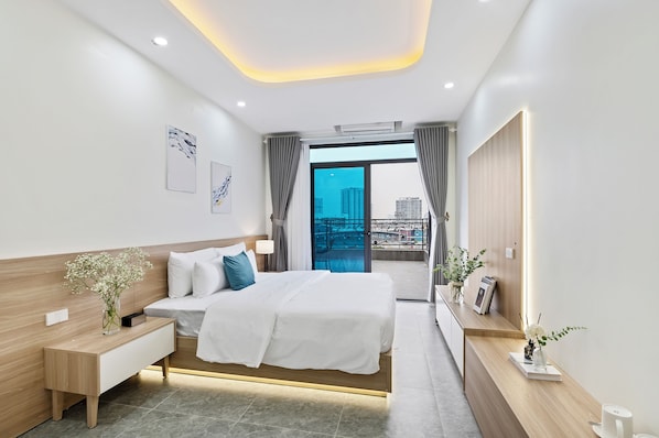 Luxury Apartment, City View | Premium bedding, down comforters, memory foam beds, free minibar items - Cosmos Hotel Apartment (Hanoi)