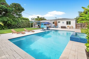Outdoor pool, a heated pool