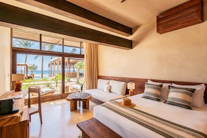 Suite, 2 Queen Beds, Ocean View | In-room safe, desk, free WiFi, bed sheets