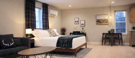 1 bedroom, desk, iron/ironing board, travel cot