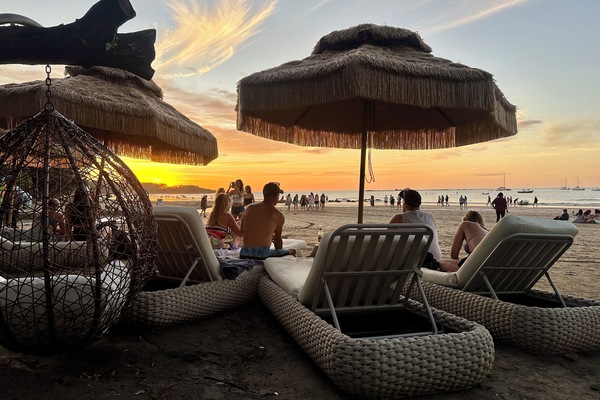 Sun-loungers, beach towels
