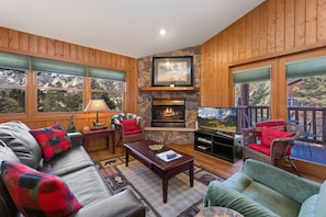 Televisión, chimenea