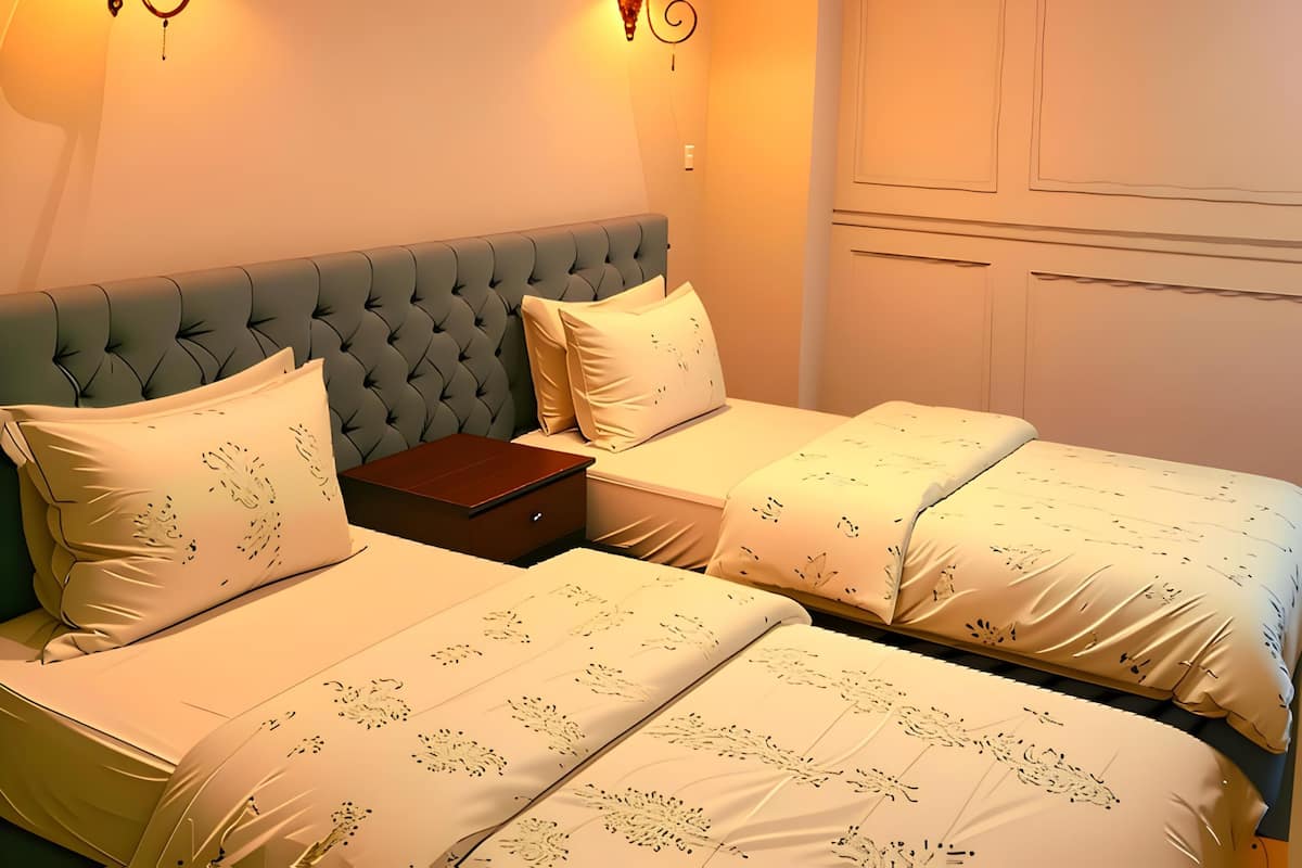 Quarto casal ou duplo luxo, vista para a montanha | Roupas de cama premium