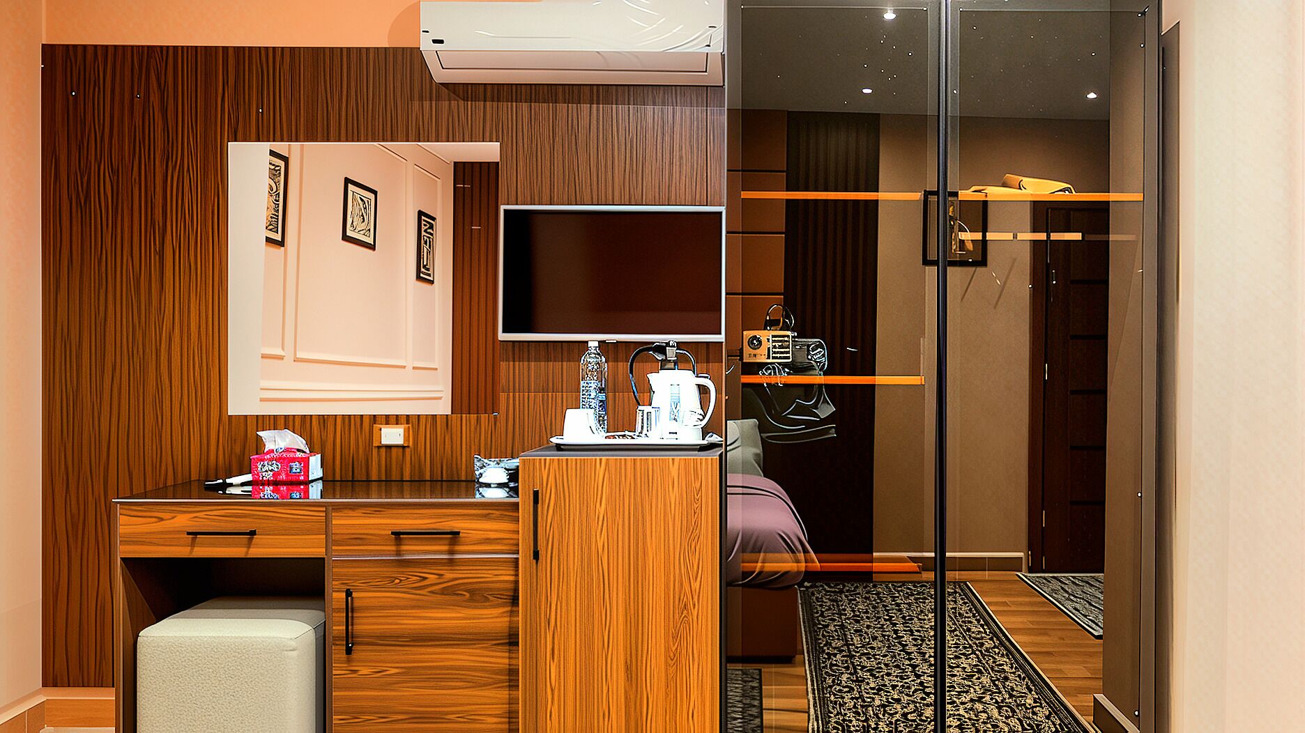 Premium bedding, memory foam beds, minibar, in-room safe