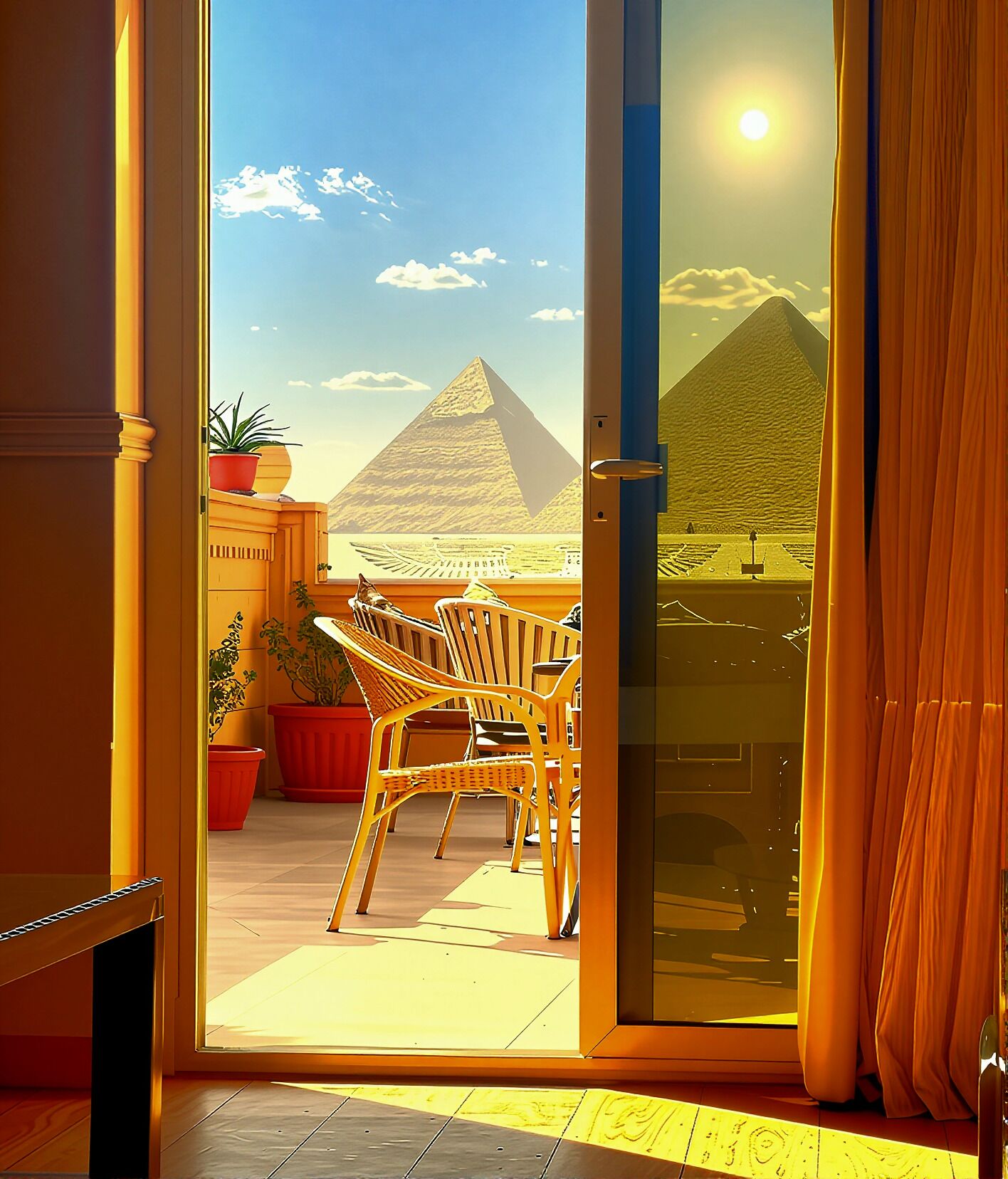 Deluxe Quadruple Room, Desert View | Premium bedding, memory foam beds, minibar, in-room safe