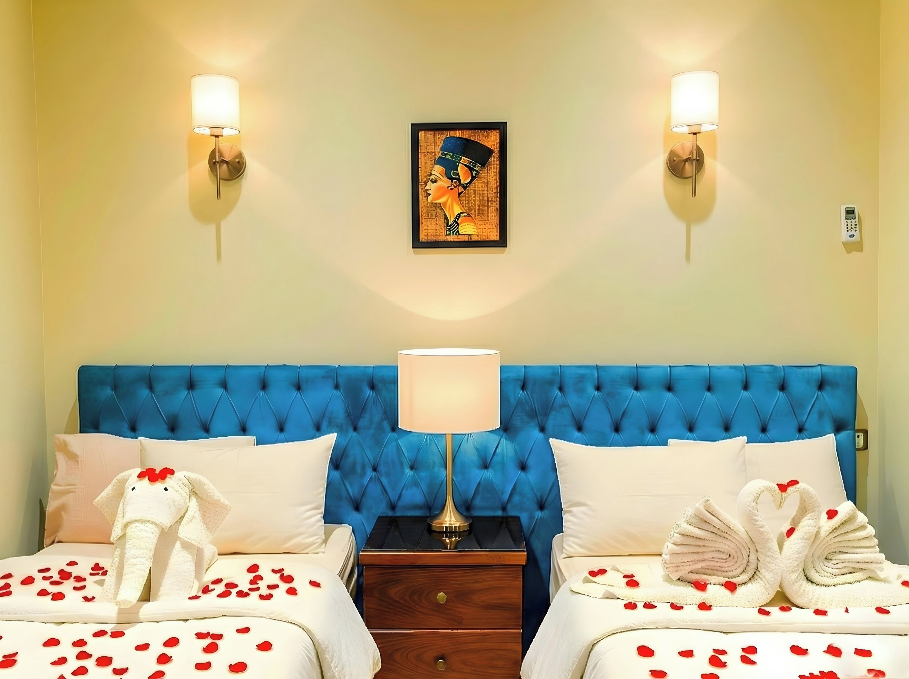 Premium bedding, memory foam beds, minibar, in-room safe