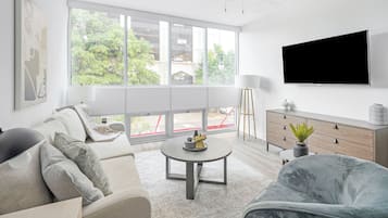 Apartment, 2 Bedrooms (QueenBed) | Living area | 40-inch TV with digital channels