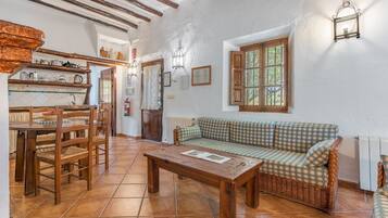 Télévision, cheminée, lecteur de DVD