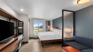 Suite, 1 King Bed, Non Smoking | Desk, laptop workspace, blackout curtains, free WiFi