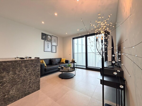 Living area - Charming one bedroom flat with terrace (Esch-sur-Alzette)