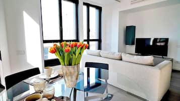 Appartement, 1 chambre, terrasse | Coin séjour