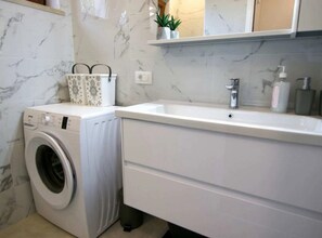 Shower, hair dryer, towels - Secluded Oasis with Pool, Outdoor Kitchen, & Landscaped Terraces - Three Bedroom Villa (Supetar)