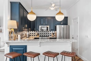 House (3 Bedrooms) | Private kitchen | Fridge, microwave, stovetop, dishwasher
