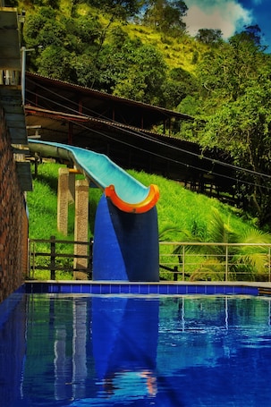 2 outdoor pools, pool umbrellas. Eco hotel primavera