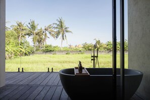 Villa, 3 Bedrooms, Private Pool | Bathroom | Hair dryer, bathrobes, towels, soap