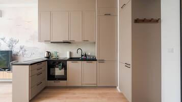 Fridge, oven, stovetop, dishwasher