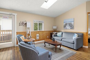 TV connectée, cheminée, lecteur de DVD, vidéothèque