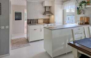 Fridge, oven, stovetop, coffee/tea maker