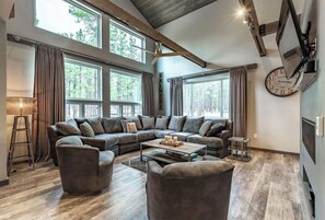 TV, fireplace, video games