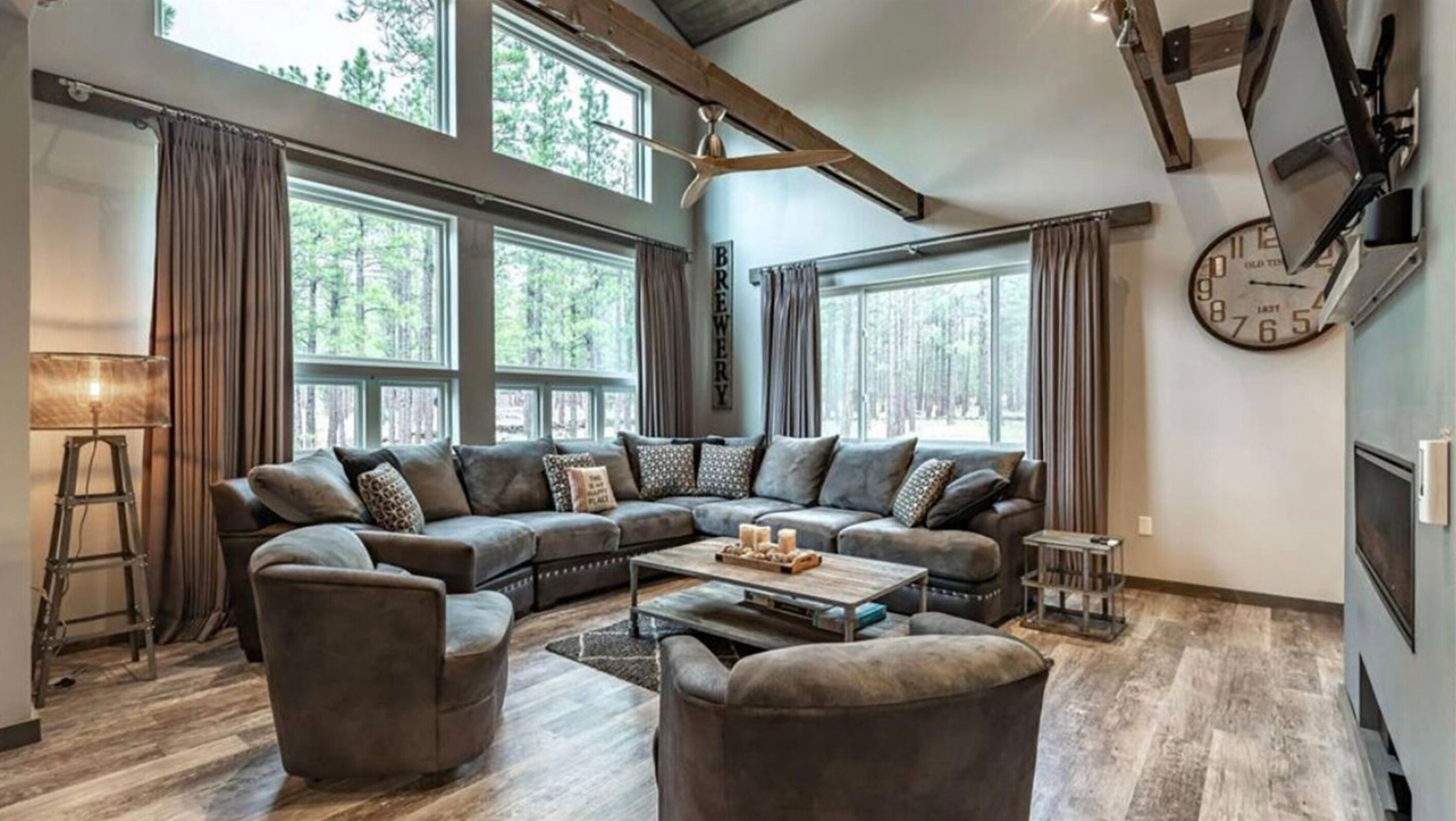 TV, fireplace, video games