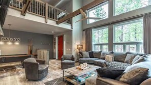 TV, fireplace, video games