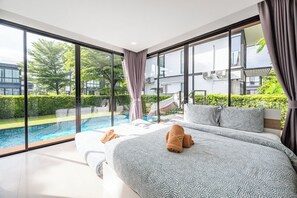 Casa, 3 quartos, piscina particular, vista para o parque | 3 quartos, cortinas blackout, Wi-Fi de cortesia